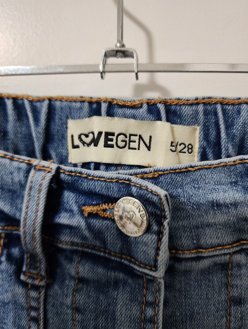 Lovegen Blue Denim Jeans Cargo Skirt SZ 5 - Picture 3 of 8